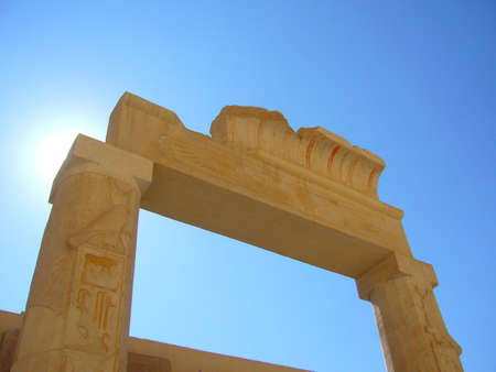 arch ruins of an ancient Egyptian templeの写真素材