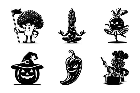 Basic veggie life silhouette bundle set for quick and easy craft projectsのイラスト素材