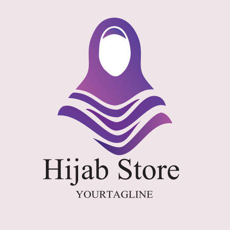 Feminine fashion hijab logo templateのイラスト素材