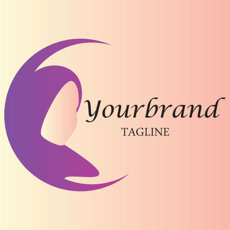 Feminine fashion hijab logo templateのイラスト素材