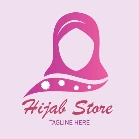Feminine fashion hijab logo templateのイラスト素材