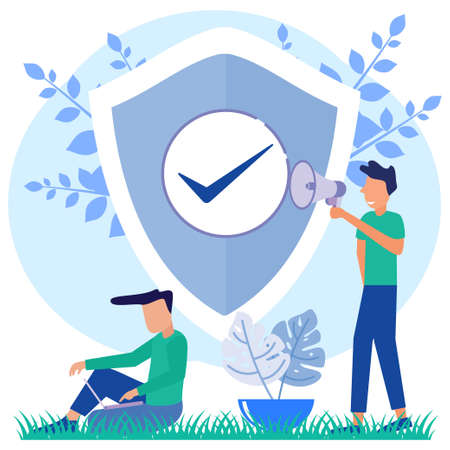 Vector illustration of modern style, money protection concept, treasure, financial savings insurance, safe business economy for business people.のイラスト素材