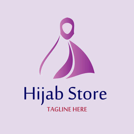 Feminine fashion pink hijab logo templateのイラスト素材