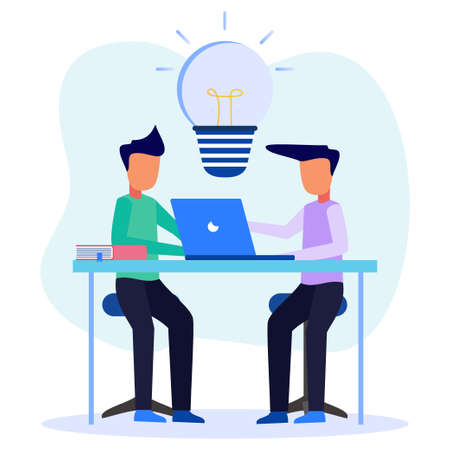 Vector illustration, entrepreneur and creative concept ideas about keys to success, light bulb shaped puzzle and symbols, looking for new creative thinking, investing money in ideas.のイラスト素材