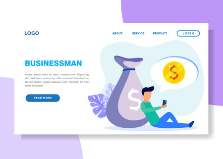 Vector illustration, investment management, business start up and invest cash profits, career growth towards success, flat color icons, business analysis.のイラスト素材