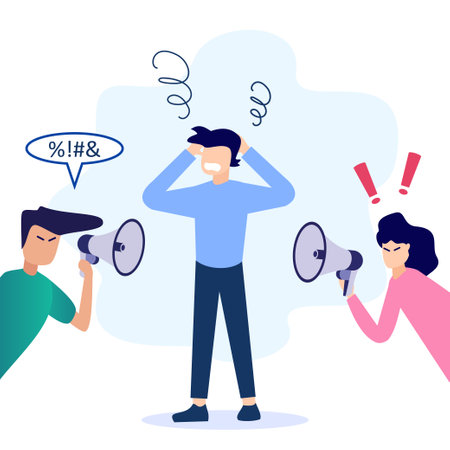 Flat style vector illustration Bullying, assault and intimidation concept. The problem of social violence. Verbal or physical harassment at school or work. Physical damage to the victims.のイラスト素材