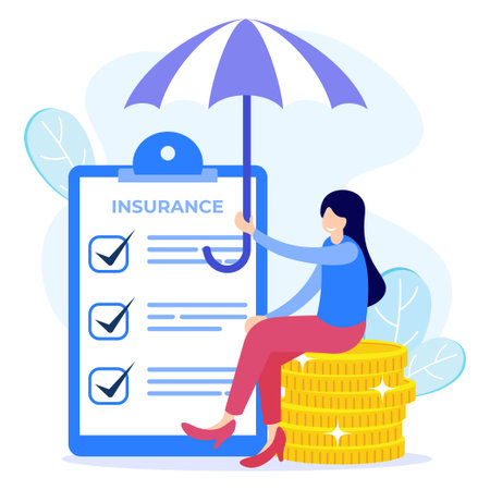 Vector illustration of modern style, money protection concept, treasure, financial savings insurance, safe business economy for business people.のイラスト素材