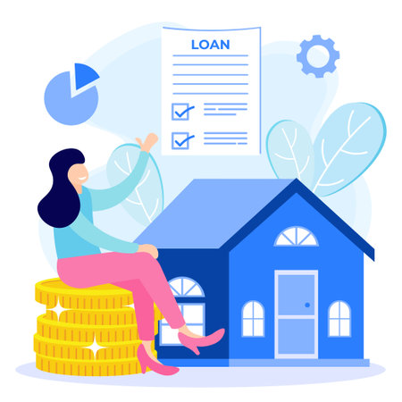 Capital loan flat style vector illustration with characters. Management of business financial obligations with payment controlのイラスト素材