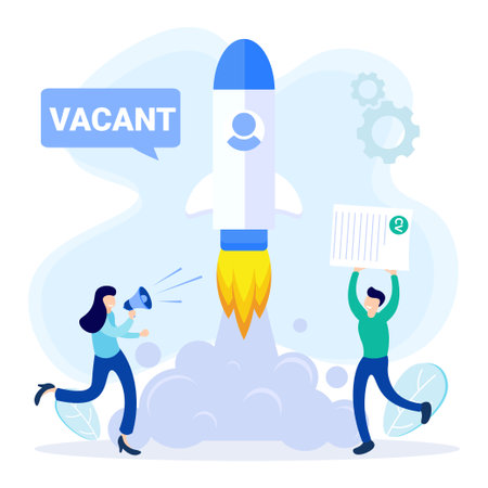 Flat style vector illustration of worker recruitment concept. Job interview. Employee evaluation, appraisal forms and reports, performance review concept.のイラスト素材