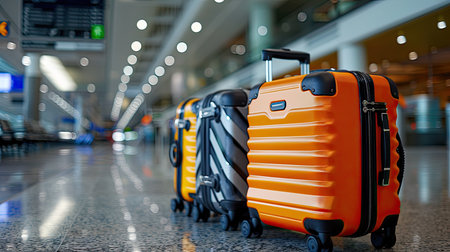 Suitcases in airport. Travel conceptの素材