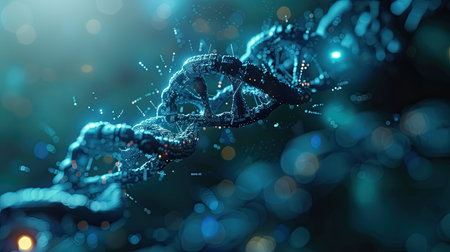 Nanobots are repairing damaged DNA. Genetic engineeringの素材