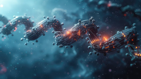 Nanobots are repairing damaged DNA. Genetic engineeringの素材