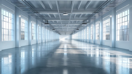 Empty office open space interior. Business conference company backgroundの素材