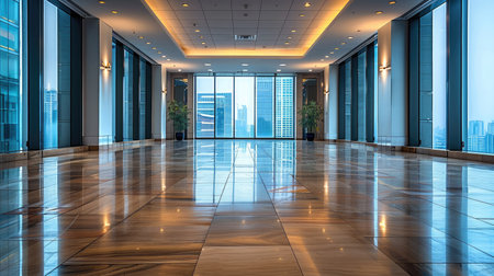 Empty office open space interior. Business conference company backgroundの素材