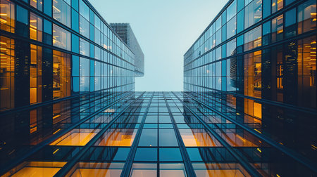 building in the modern city. Sustainable glass office buildingの素材