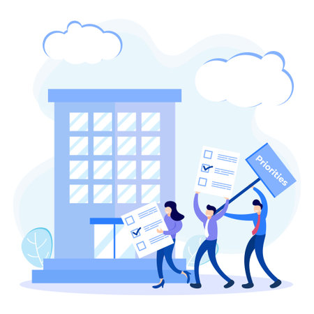 Priority concept vector illustration. An important agenda for doing Planning and work management to increase your efficiency. Checklist with priority objectives and urgency selection processのイラスト素材