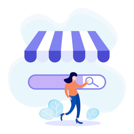 Flat vector illustration of e-commerce concept, flash sale, discount, buying and selling online cashless payment.のイラスト素材