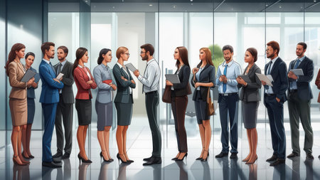 Business people in a modern officeの素材