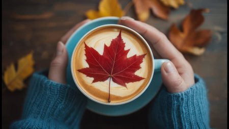 Autumnal latte artの素材
