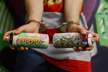 graffiti artist and sprayの写真素材