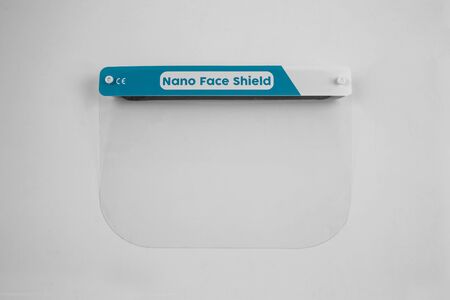 coronavirus blue face protection visorの写真素材