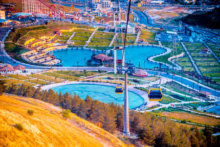 aerial view of Sulaimaniyah city from Azmar mountain in Kurdistand region in Iraqのeditorial素材