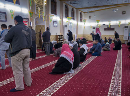 Muslim praying inside mosque in Iraqのeditorial素材