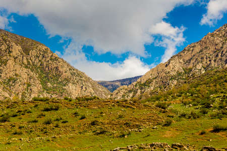 High mountains in Iraqi countryside near Duhik city