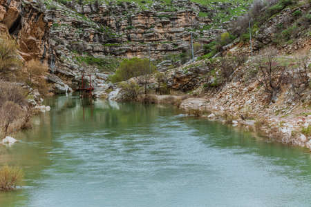 Dijla River branch in Iraqi Kurdistan region flowing from high mountainsの写真素材