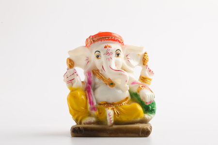 Lord Ganesha, Ganesha sculpture on white background.の写真素材