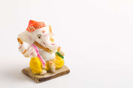 Lord Ganesha, Ganesha sculpture on white background.の写真素材