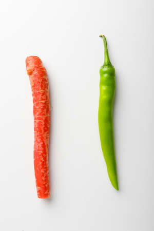 Concept for Indian Independence day and republic day,vegetable arrange on white background like indian tricolor flag.の写真素材