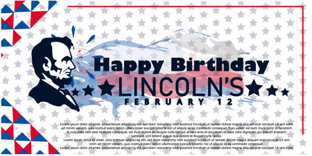 Happy Birthday in the United States of America. Greeting card.のイラスト素材