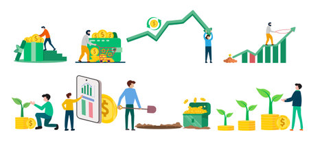Finance growth illustration setのイラスト素材