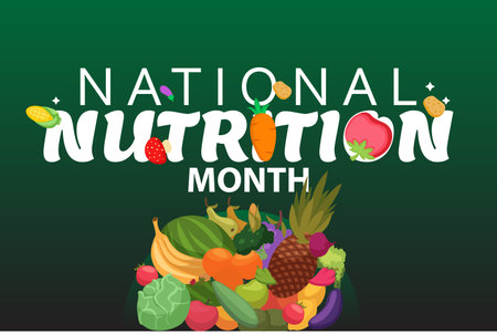 International nutrition week day with fruit and vegetable&#xD;&#xA;のイラスト素材