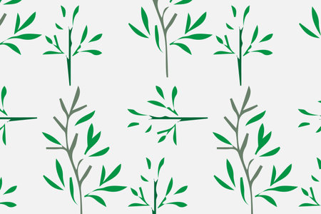 flower pattern and plant, seamlessのイラスト素材