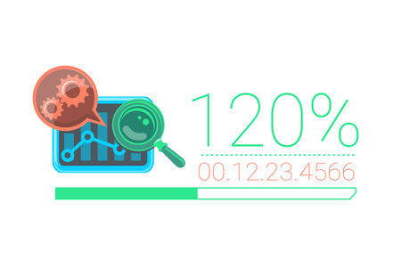 Vector illustration of a flat design concept of internet marketing and SEO optimization. Search engine optimization.のイラスト素材