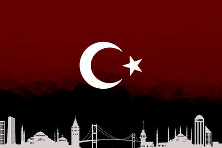 Turkish Flag, Flag, Turkeyの写真素材