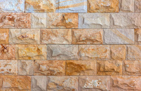 Yellow stone bricks pattern backgroundの写真素材