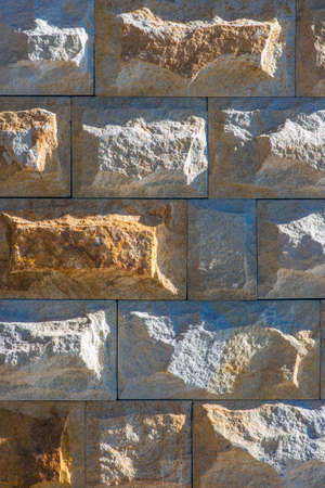 Yellow stone bricks pattern background