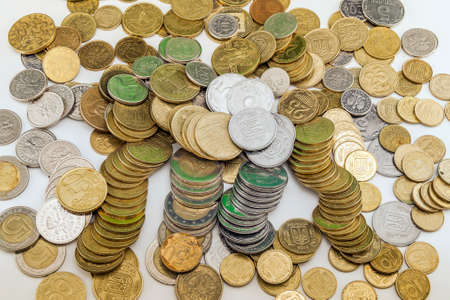 Different countries coins backgroundの写真素材