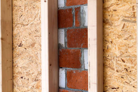 Construction of wood frame walls of a new country house site