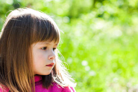Close-up portrait of face of a little pretty girlの写真素材