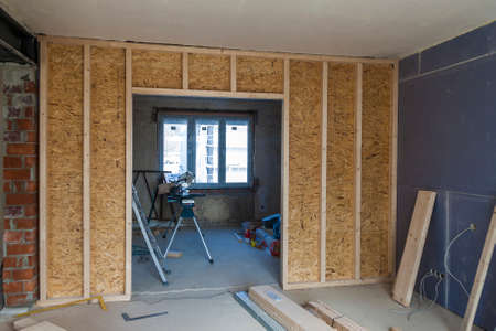 Interior of a house under construction. Renovation of an apartmentの写真素材