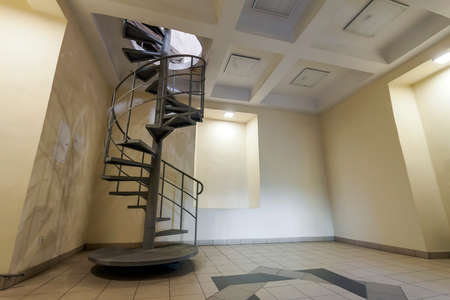 Spiral circle metal staircase decoration interiorのeditorial素材