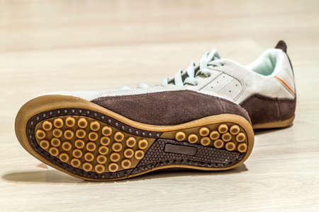 Pair of shoes isolated. sole of the shoeの写真素材