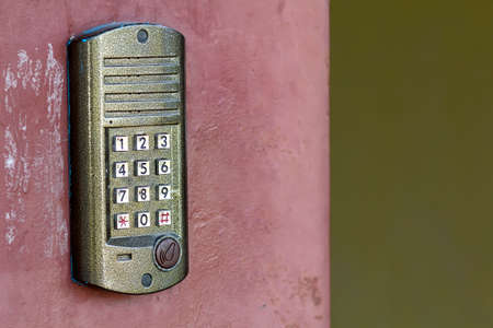 Door access control panel to lock and unlock door. Security system concept.の写真素材