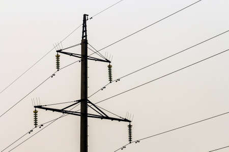 High voltage wires on a white background