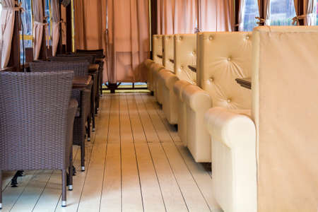 Interior of cafe in classical style with warm colors