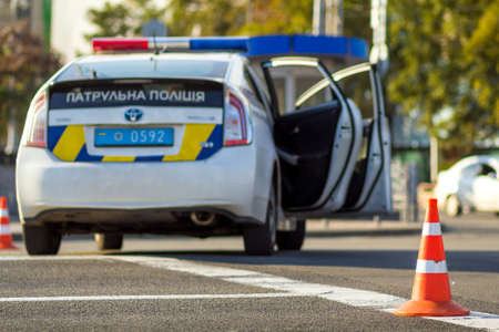 Kyiv, Ukraine - November 12, 2017: Ukrainian patrol police carのeditorial素材